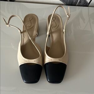 Sam Edelman Beige and Black Women's Slingback Shoes